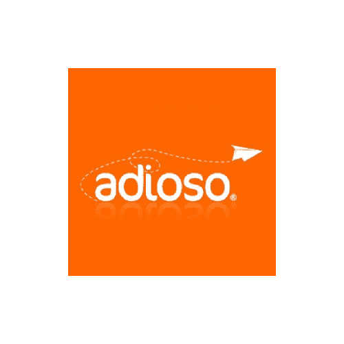 Adioso Travel Logo with paper plane