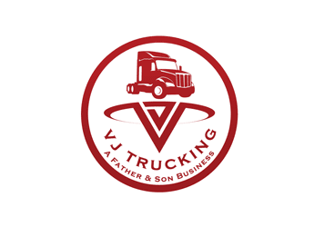 trailer truck head in circle graphic for logo design contest