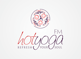 abstract design in circle of hot yoga FM logo